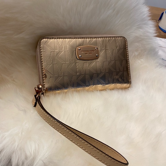 Michael Kors Metallic Gold Bronze Wallet/ Wristlet